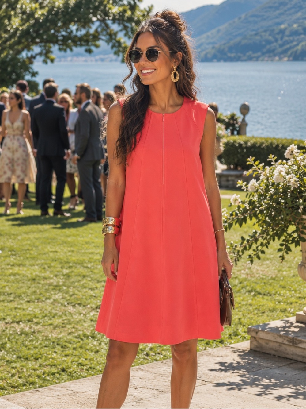 DKNY Coral Sleeveless Shift Dress NWT Size 8 Pink Career Wedding Guest